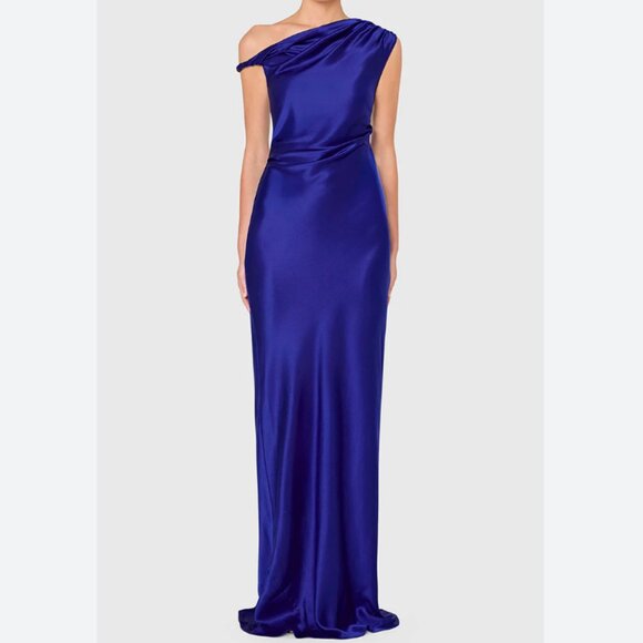 Amanda Uprichard Blue One-Shoulder Maxi Dress - Picture 3 of 7